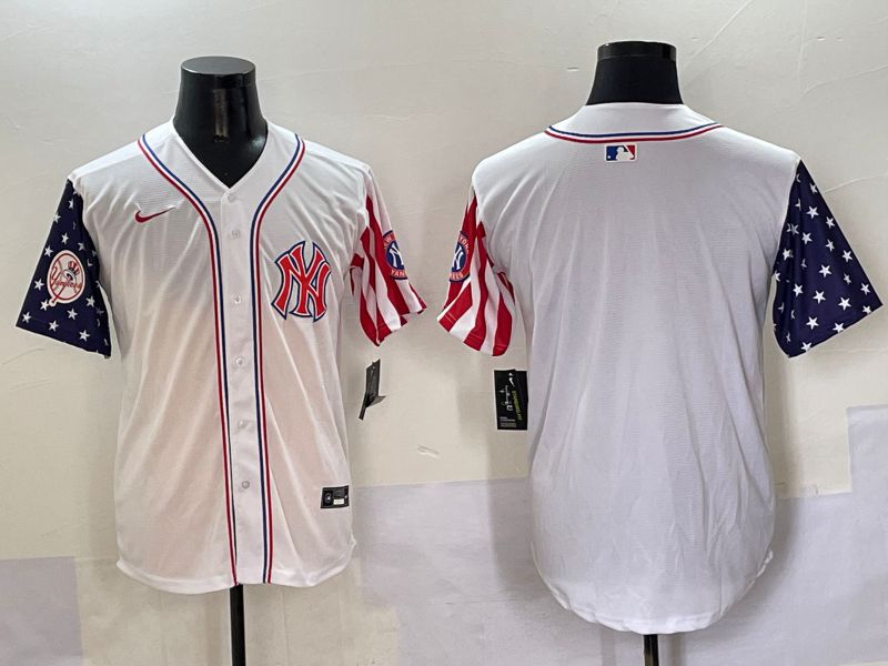 Men New York Yankees Blank White a generation of national flags Jointly Name 2025 Nike MLB Jersey style 2->new york yankees->MLB Jersey